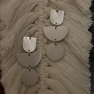 Silver Geometric Dangle Earrings